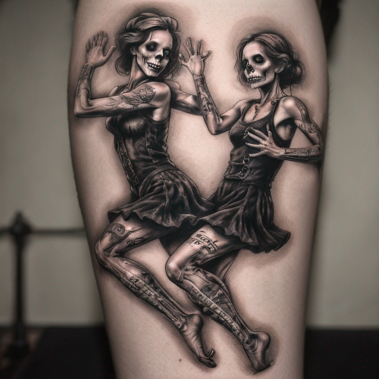 2 squelettes dance-tattoo