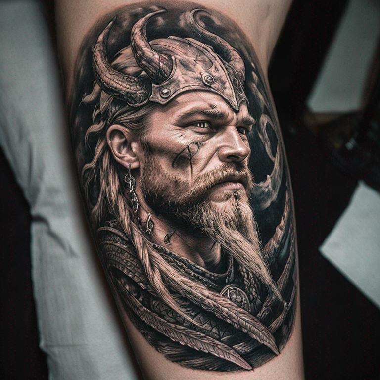 Cara de Dragon vikingo-tattoo