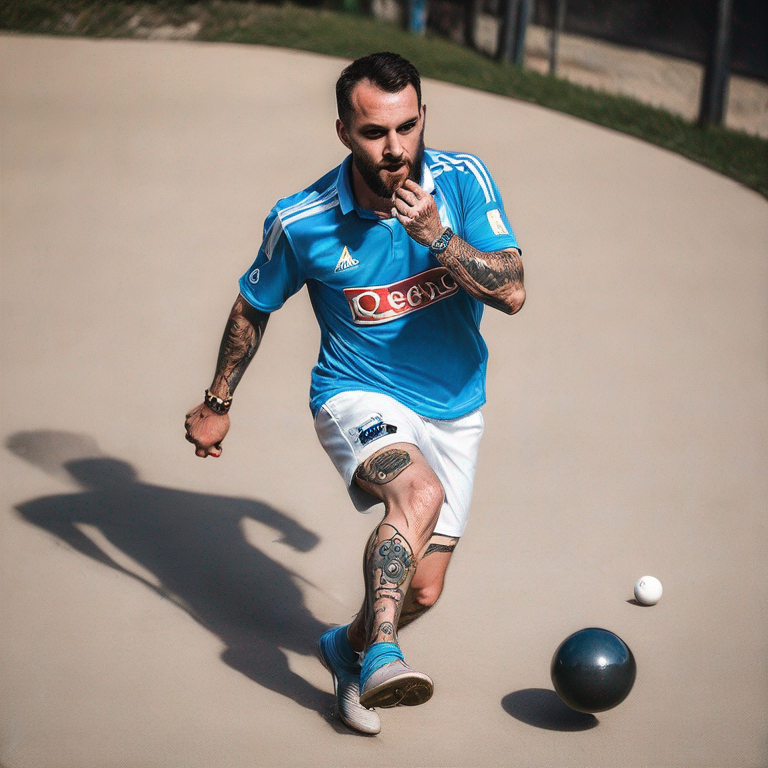 une Photo qui combine l'olympique de Marseille et de la pétanque-tattoo