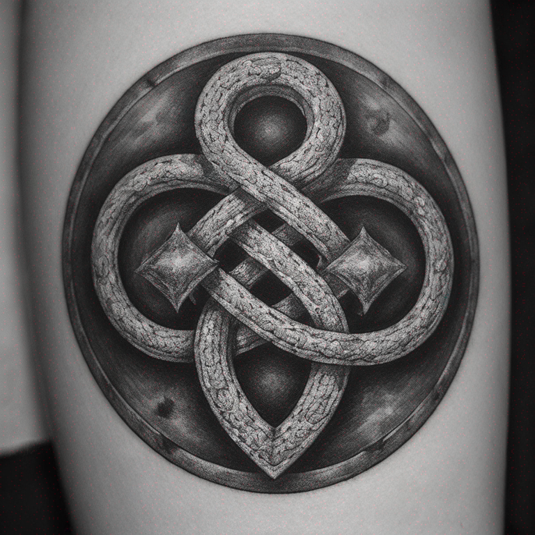 signe infini avec initial Pet S + coeur-tattoo