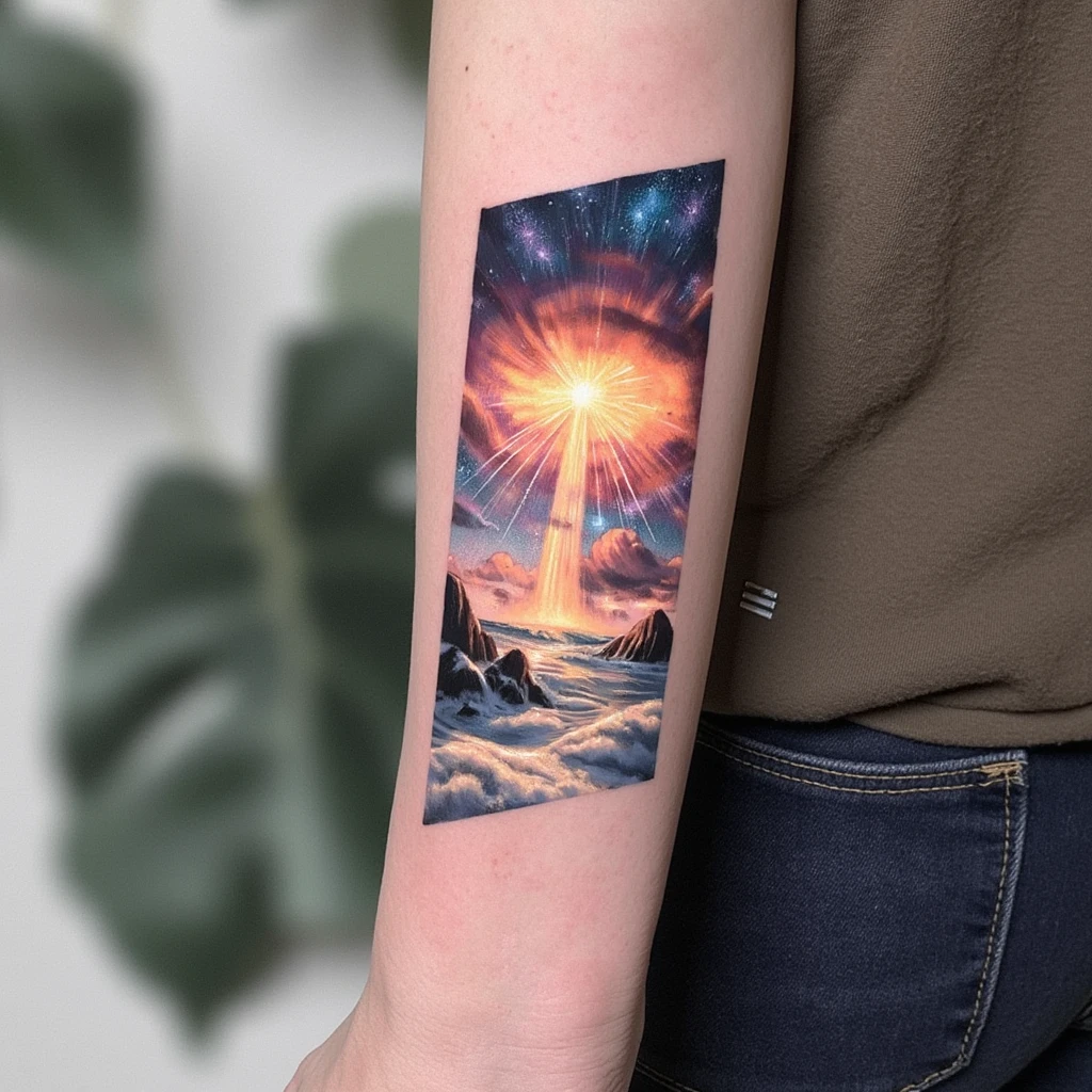 un gros éclair de foudre-tattoo