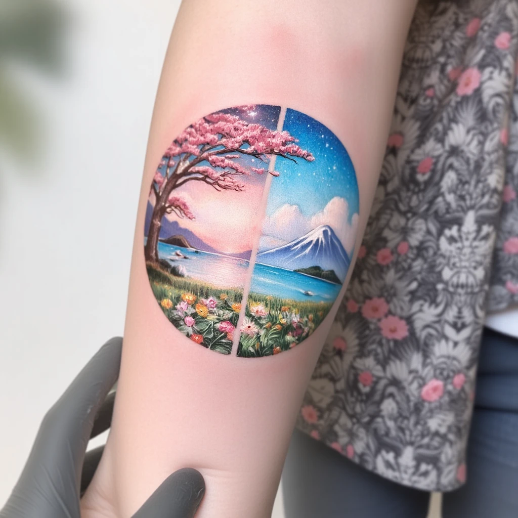 un tatouage englobé de nuages représentant l'espoir et le respect de soi-tattoo