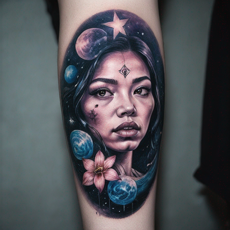 Núi lửa galaxy-tattoo