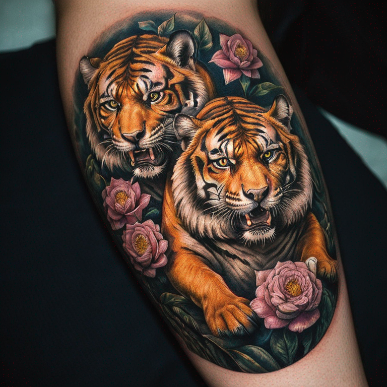 una familia de tigres-tattoo