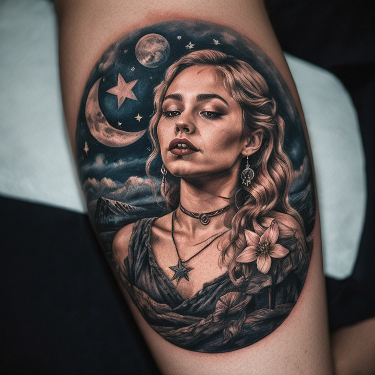 LUNA Y ESTRELLAS-tattoo