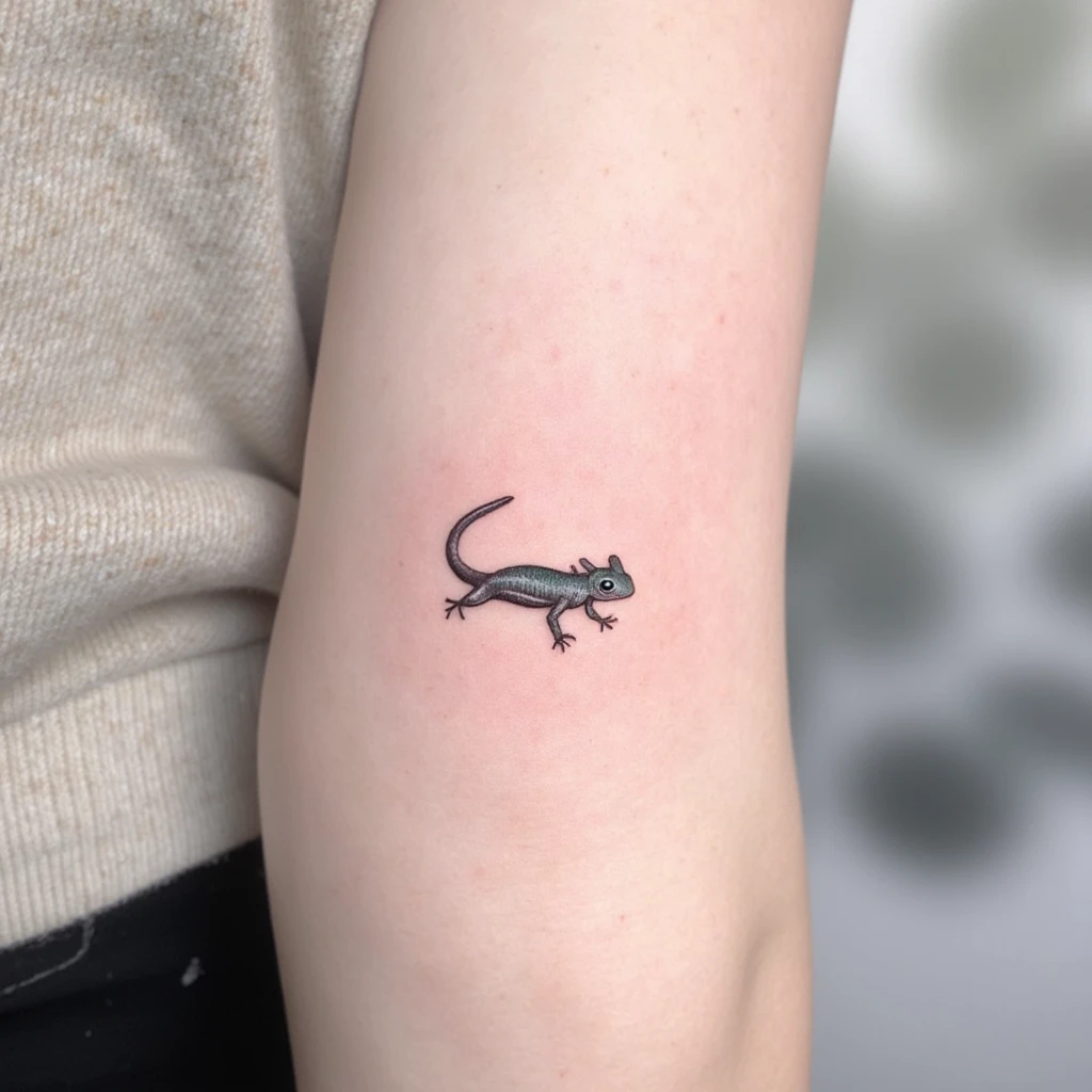 une petite grenouille dans le style minimaliste sans arrière plan-tattoo