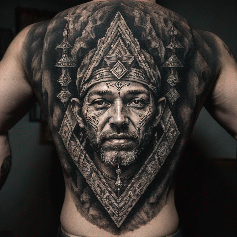 a tribal tattoo with Israel elements-tattoo