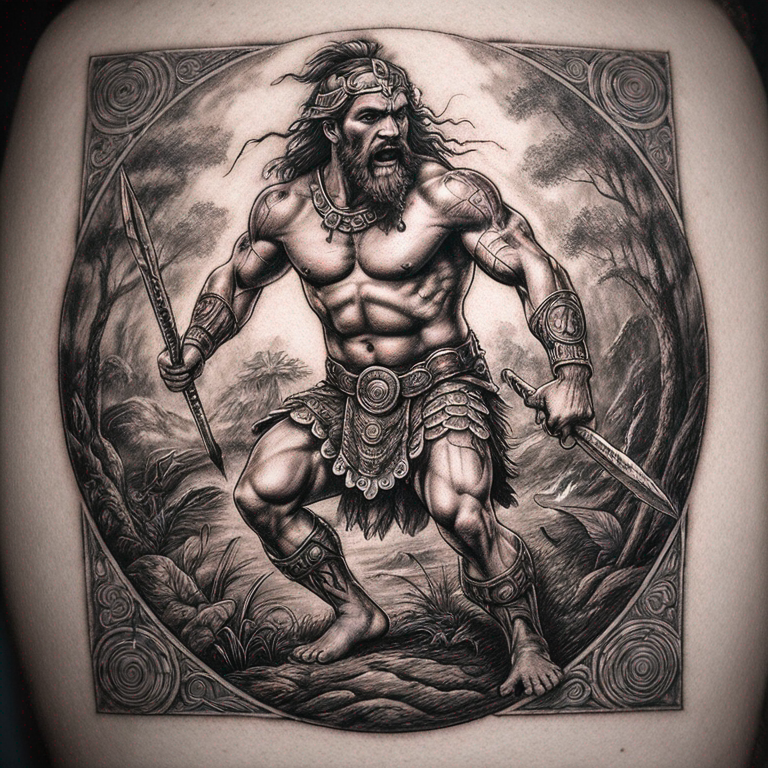 aztheque, romain, nature legende mythologie, hispanique, celte, maori guerrier-tattoo