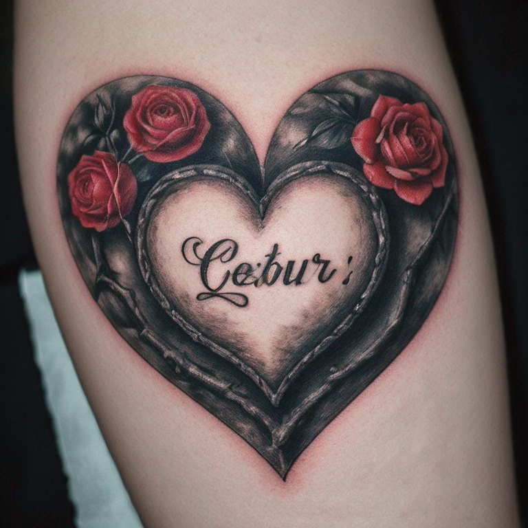 Phrase sur le cœur-tattoo