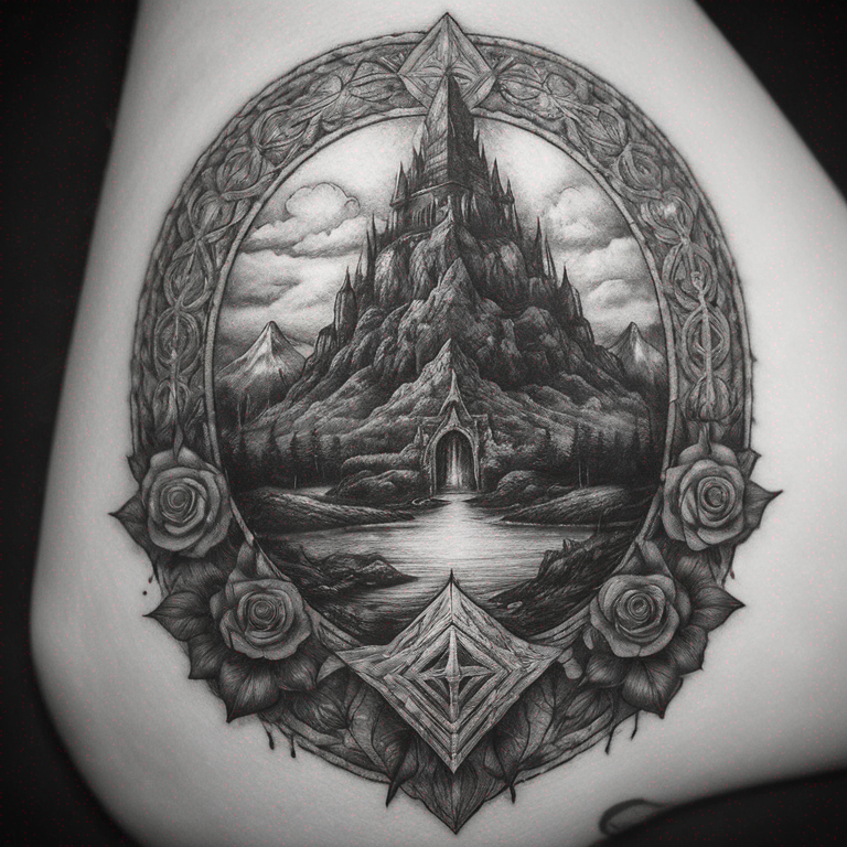 tattoo design, blackwork, dotwork, zelda-tattoo