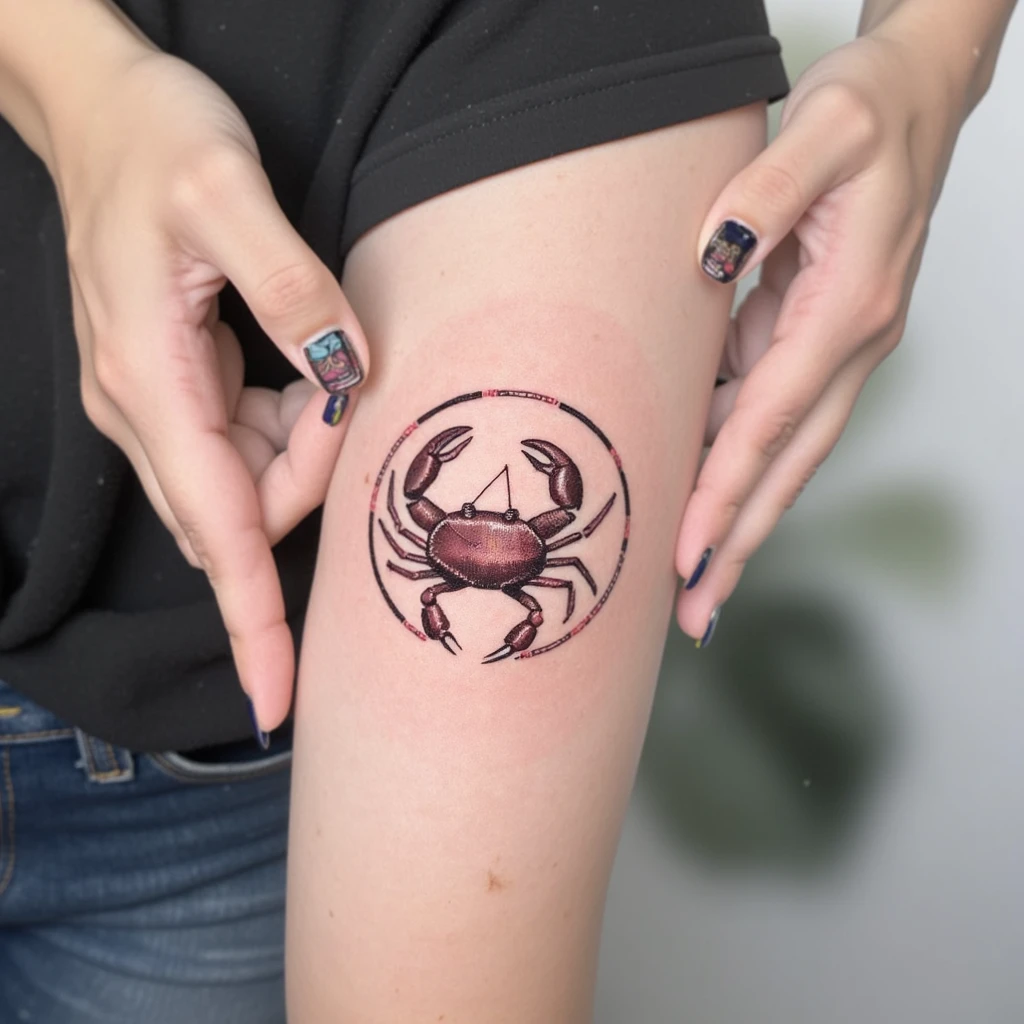 signe astrologique cancer et bélier representant un lien fraternelle-tattoo