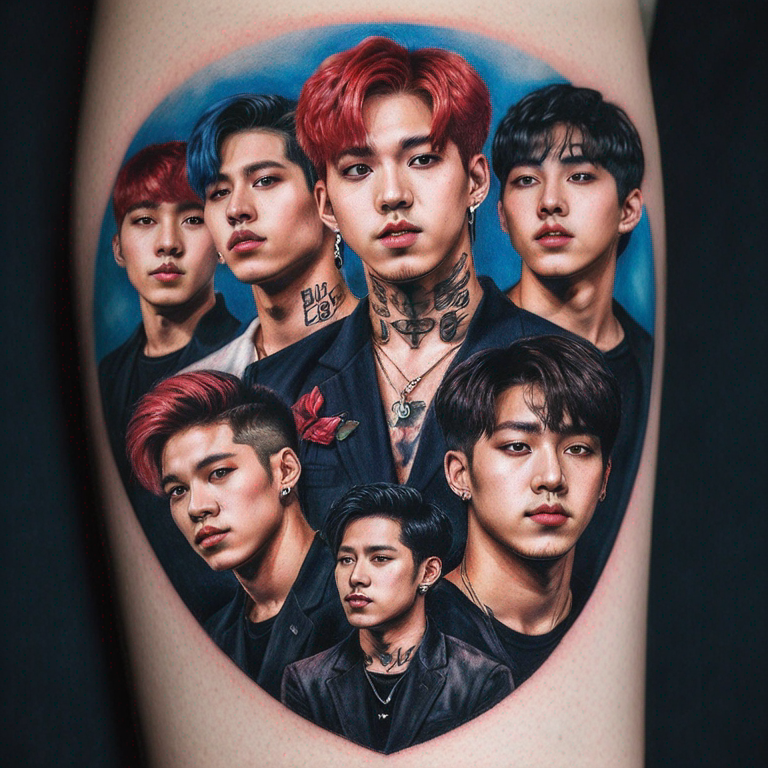 the korean boyband named bts all 7 members-tattoo