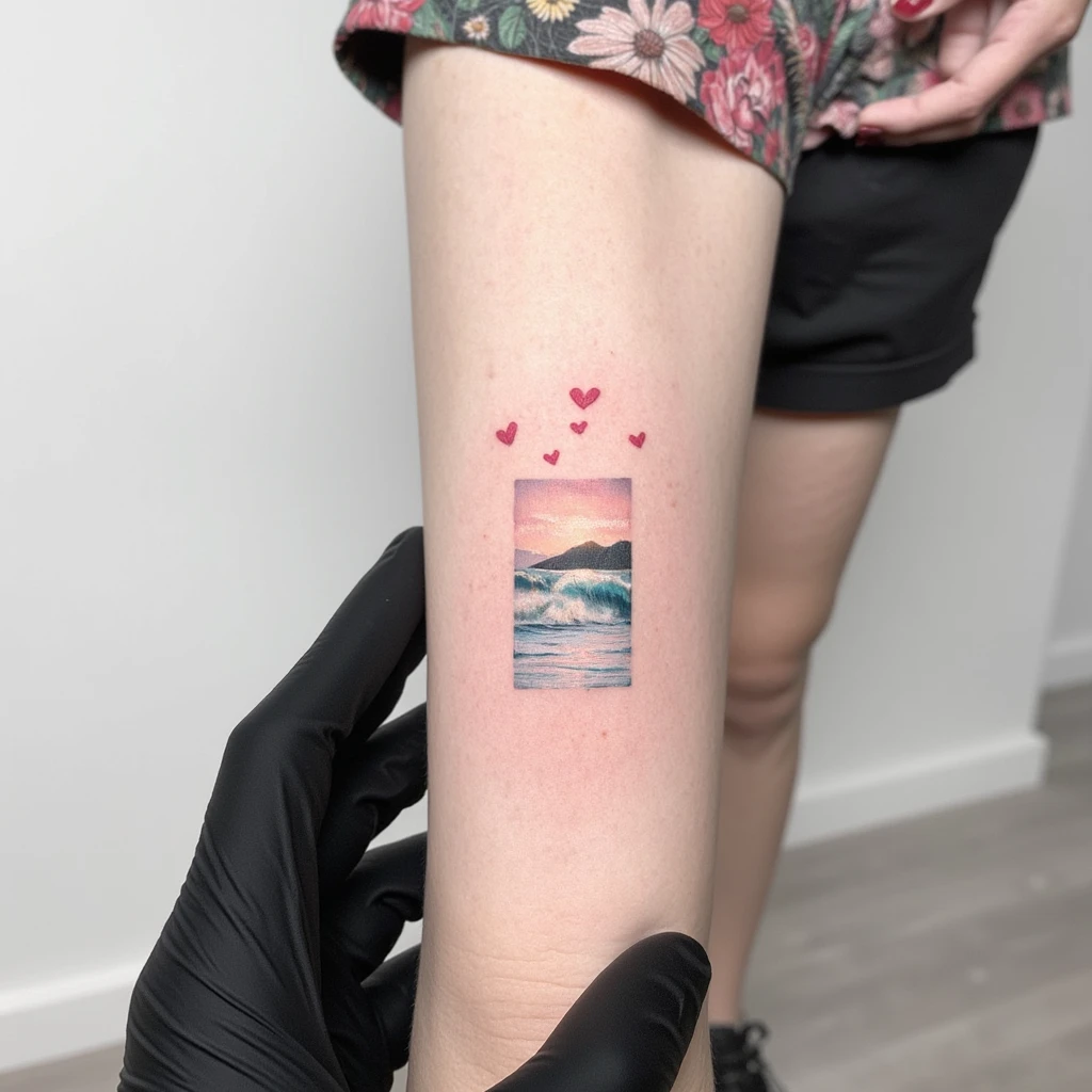 Une patte de chien vide, encre de bateau, vague avec la lettre Z. Féminin et simple-tattoo