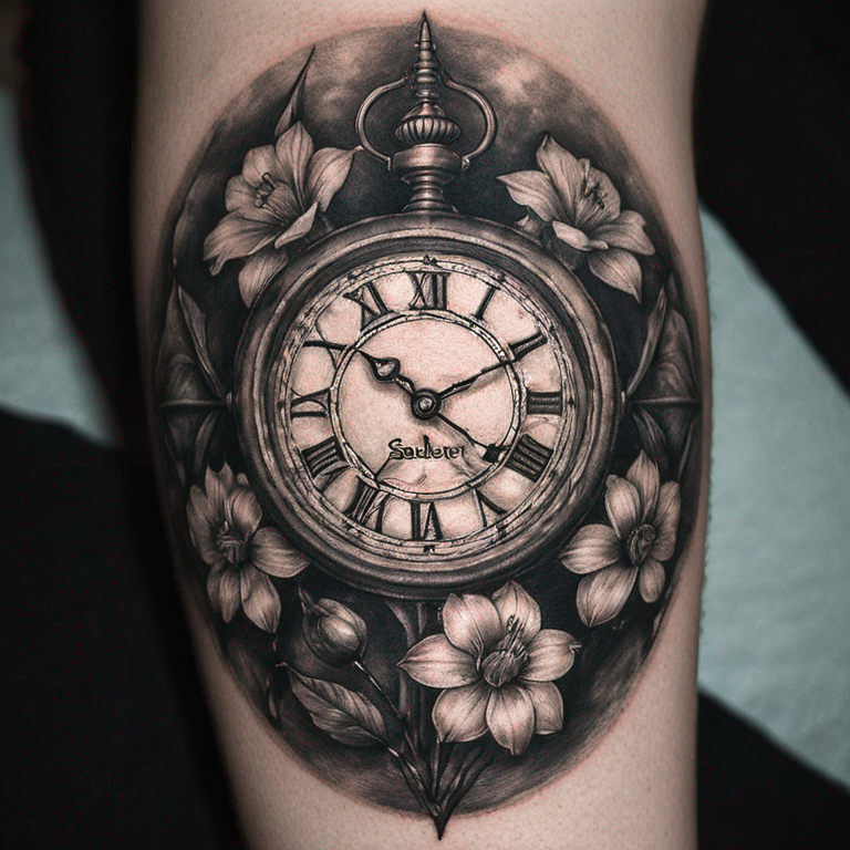 SABLIER HORLOGE-tattoo
