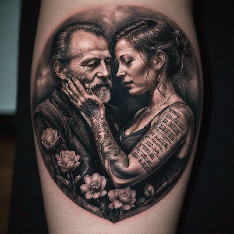 lien entre la naissance de ma fille et le décès de mon père-tattoo