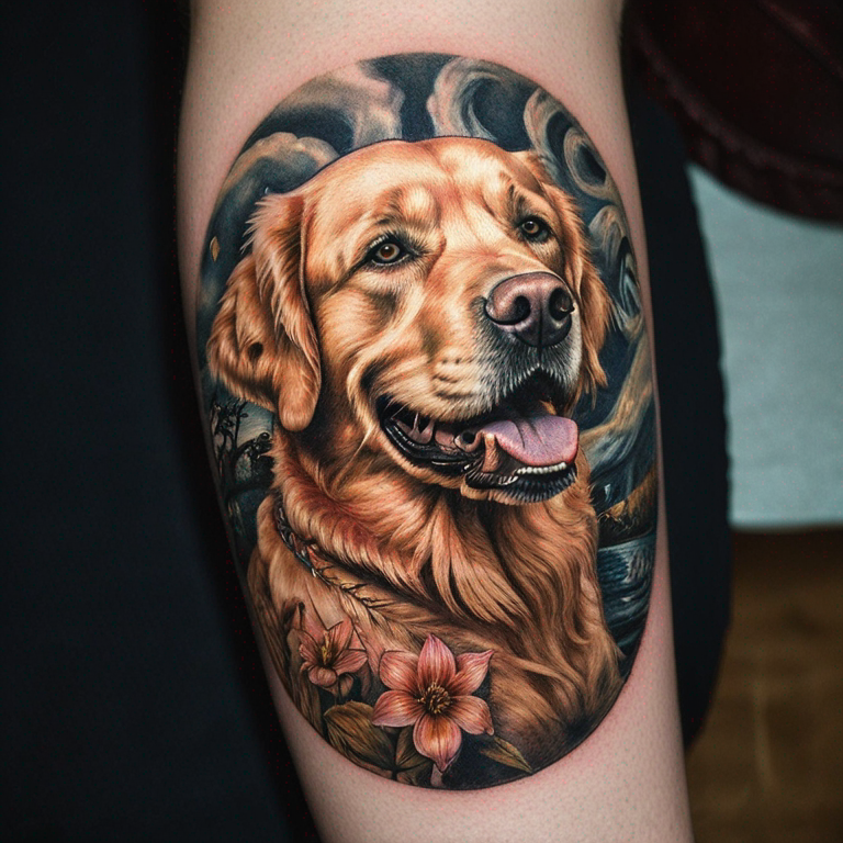 a golden retriver tatto-tattoo