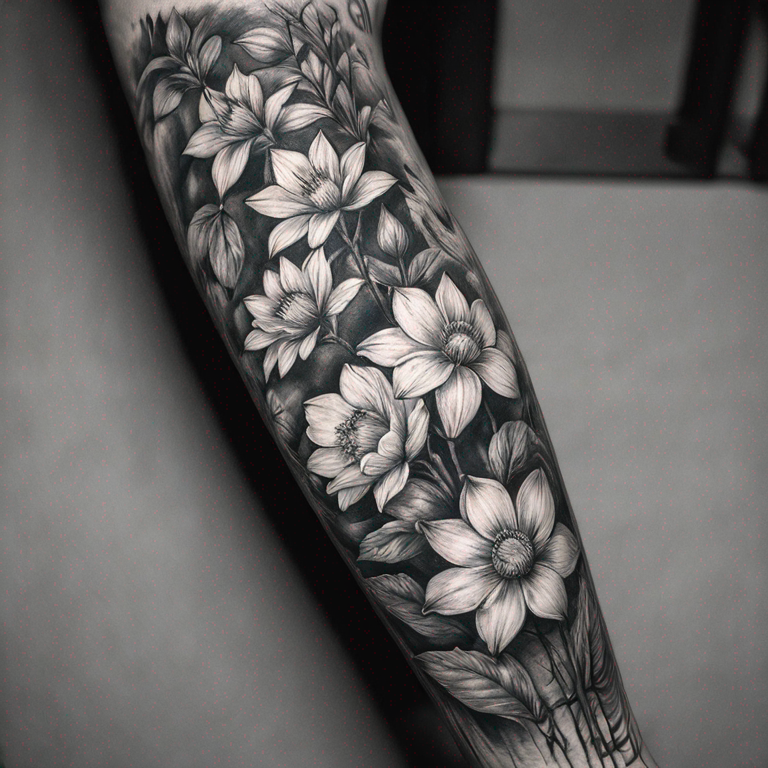 fleurs cuisse-tattoo