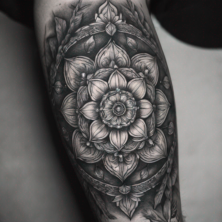 Mandala y guerrero-tattoo