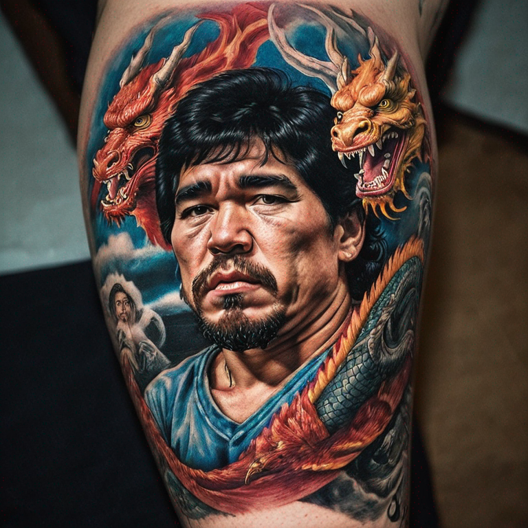 maradona dragons japonais-tattoo