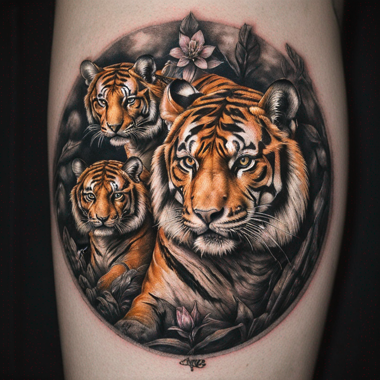 una familia de tigres-tattoo