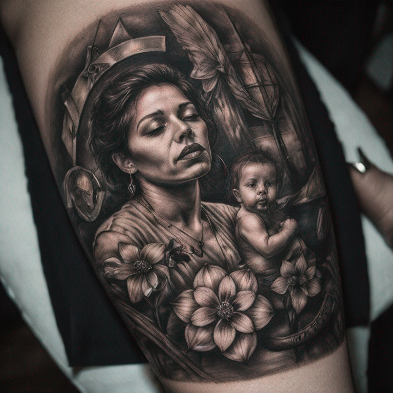 Tatuaje de familia con las iniciales MJHMH-tattoo