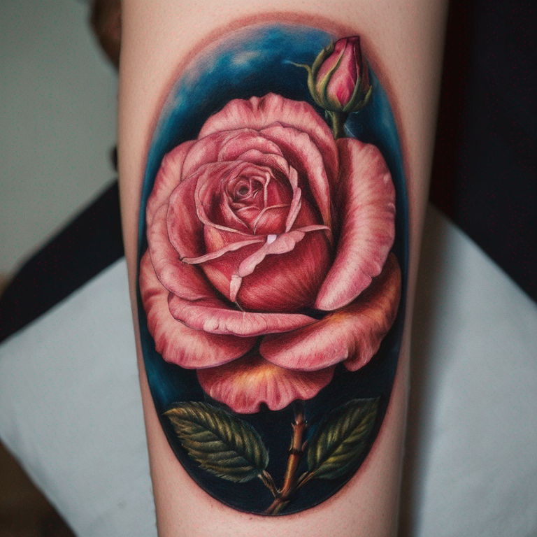 scritta con il nome  Micaela ea finco una rosa con gambo-tattoo