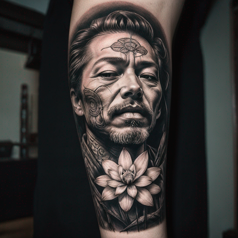 generar plantilla de tatuje, en pierna, japon moderno de nueves-tattoo