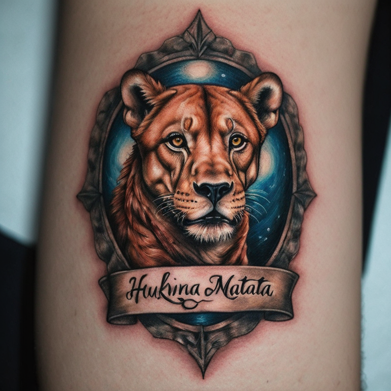 Huella de perro con la frase hakuna matata con las iniciales MJ y la fecha 1-8-20-tattoo