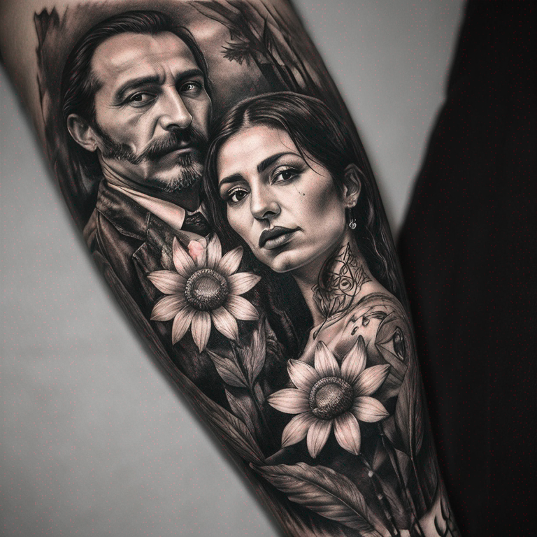 Güneş ve anka kuşu-tattoo