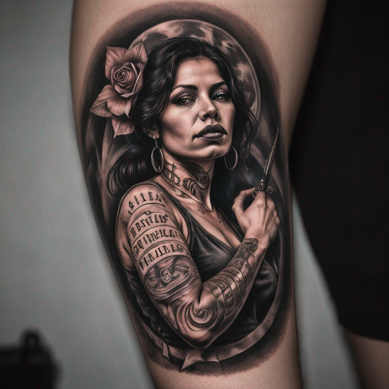 tatuajo en letras chicanas con la palabra perseverancia-tattoo