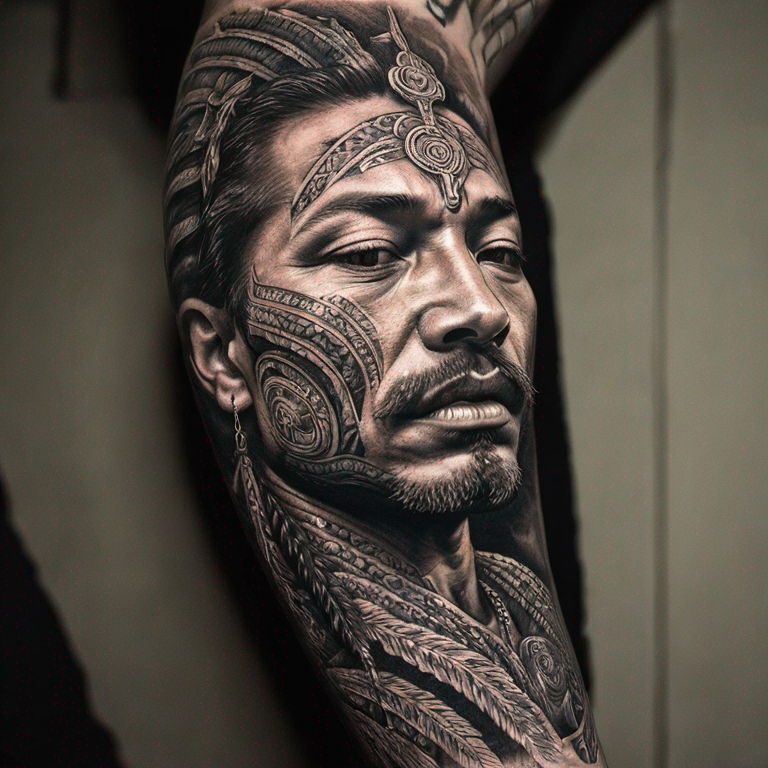 Maori mollet-tattoo