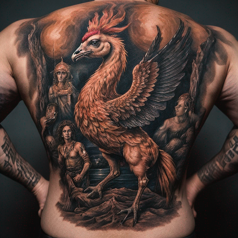 fenix surgienddo de las llamas-tattoo