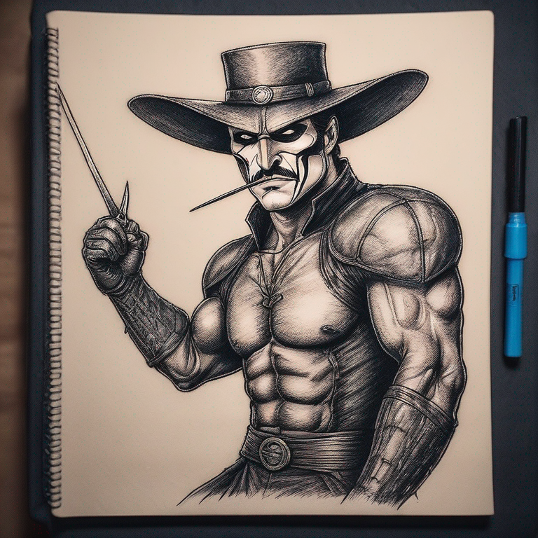 dibujo lineal de un zorro de espaldas jugando a los naipes sobre una mesa contra un esqueleto humano-tattoo