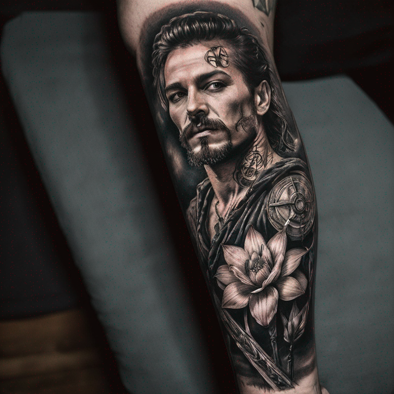 tatuagem do arcanjo miguel com espada-tattoo