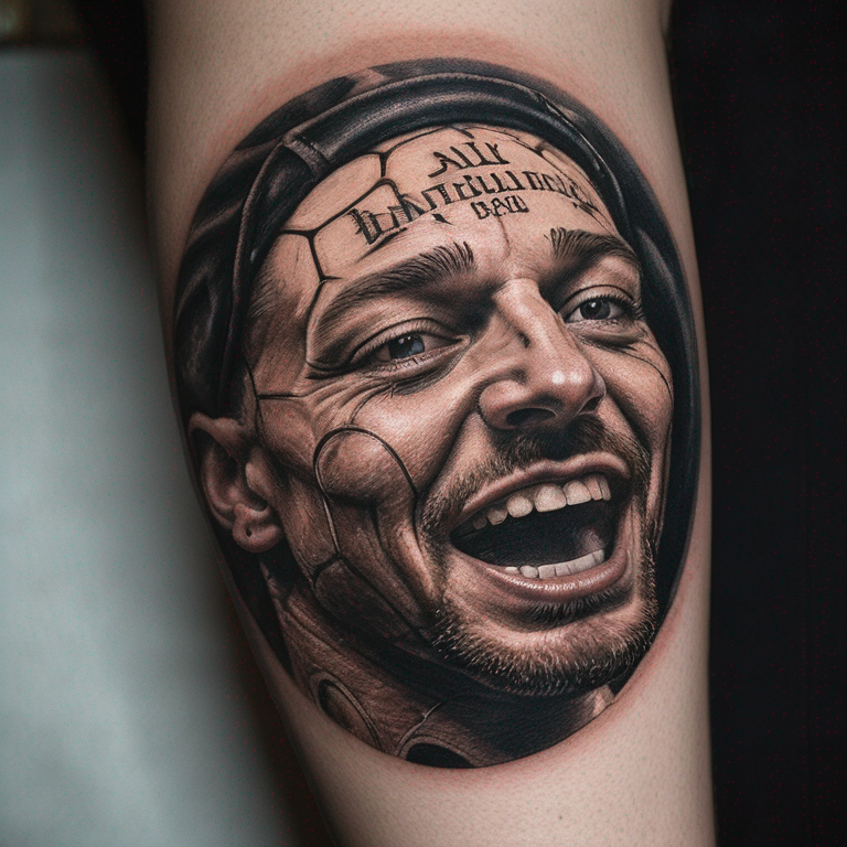 Una palla da basket con all’interno i numeri 8, 22 e 24 e la scritta ball don’t lie.-tattoo