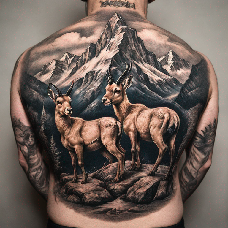 famille 4 chamois montagne-tattoo