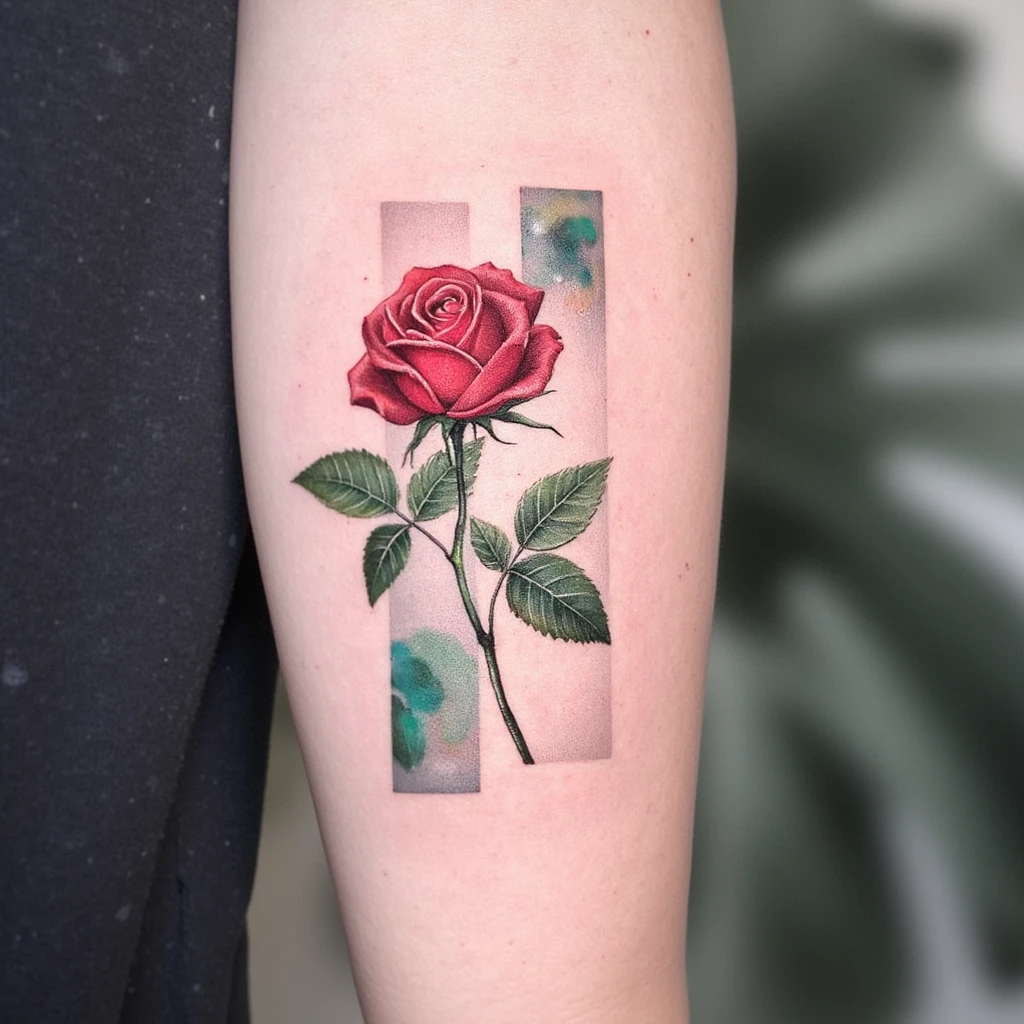 une rose avec la date 1 aout 1947 sur la main gauche pour homme-tattoo