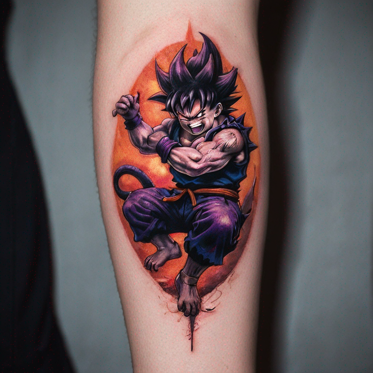 Goku e gengar silhouette-tattoo