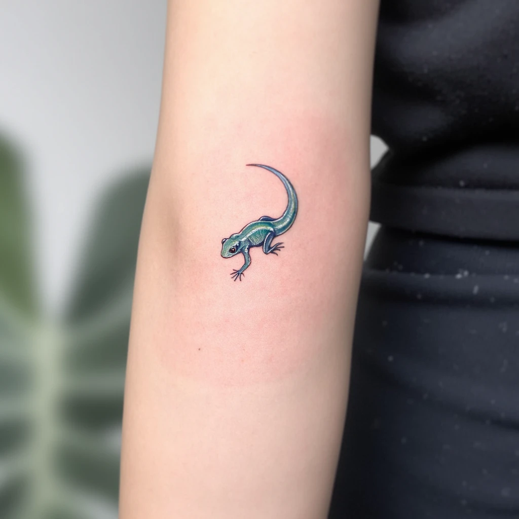 une petite grenouille dans le style minimaliste sans arrière plan-tattoo