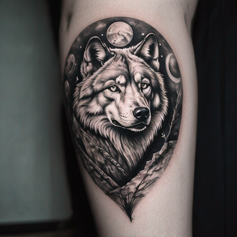 un lobo solitario con determinacion-tattoo