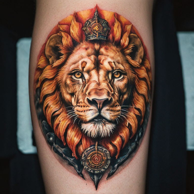 Lion soleil-tattoo