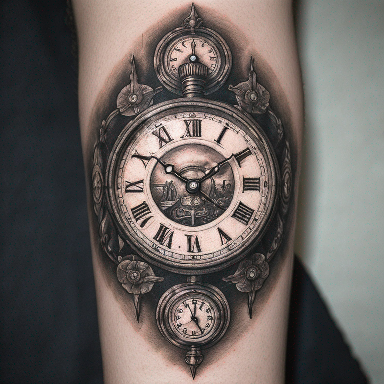 montre gousset et date-tattoo