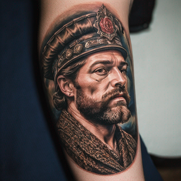 espartano con un gorro de leon-tattoo