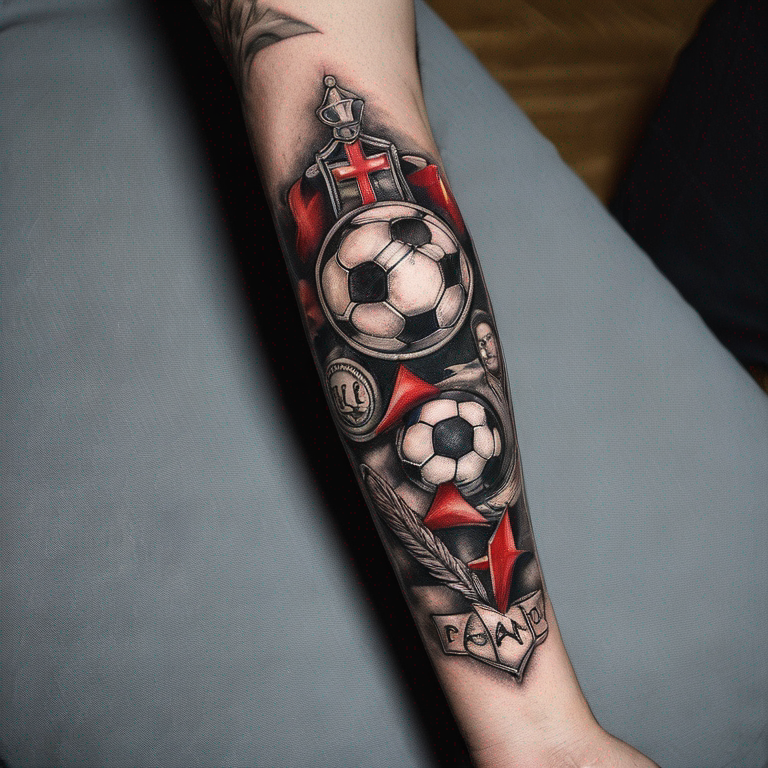 pulseira com berloques do SÃO PAULO FUTEBOL CLUBE-tattoo