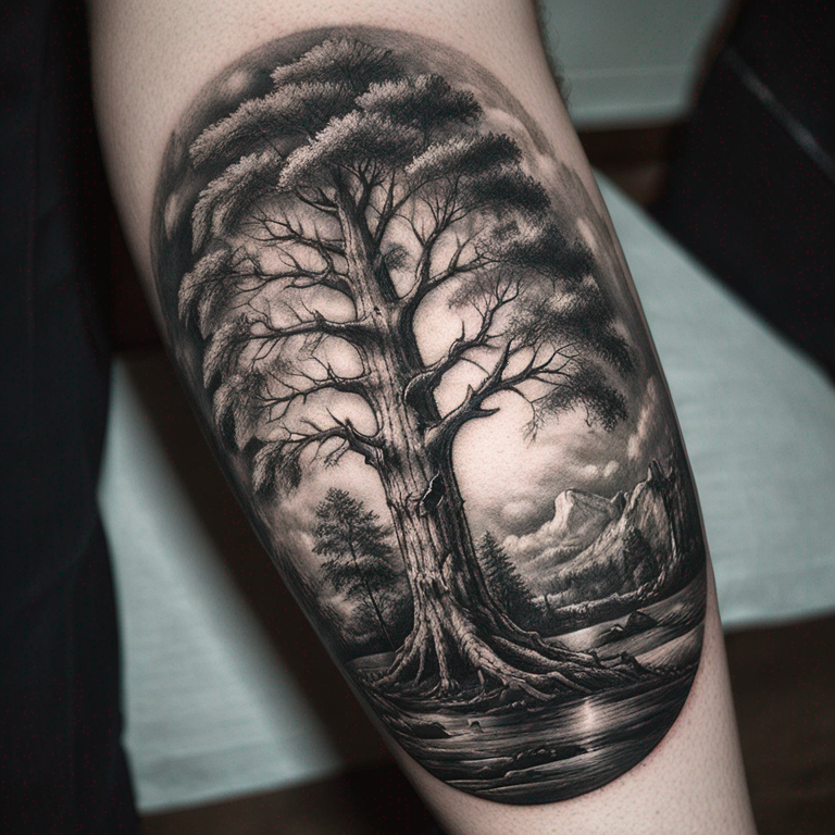 Baum mit unterschiedlichen Jahreszeiten-tattoo