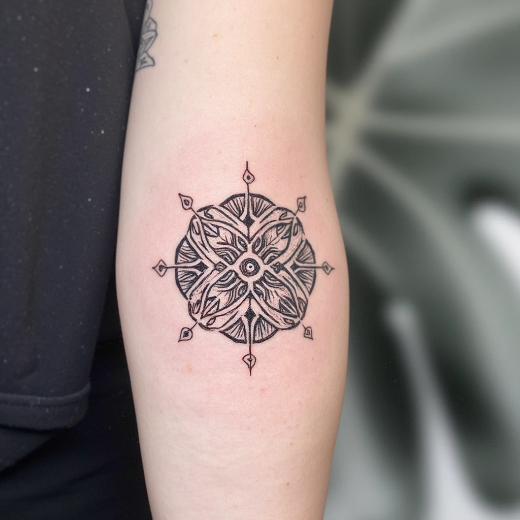 MANDALA, symboles viking, geometrique, noir-tattoo