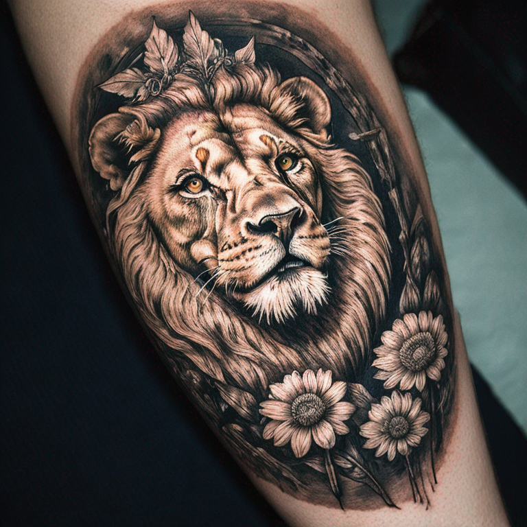 a lion transforming into a lamb-tattoo