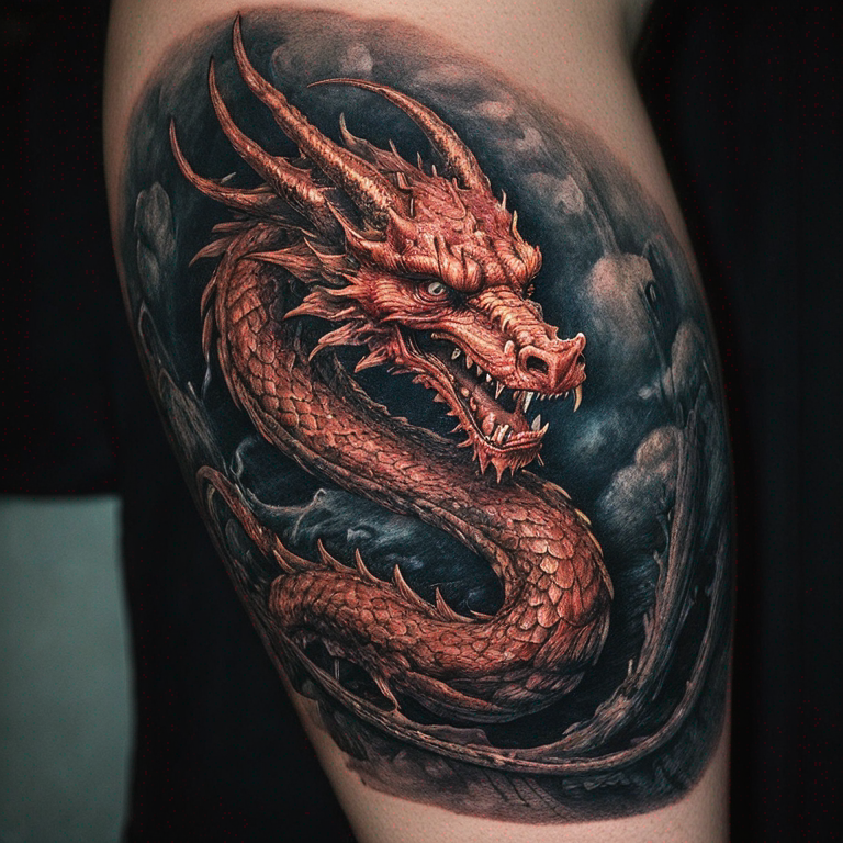 Drachen-3d Optik-tattoo