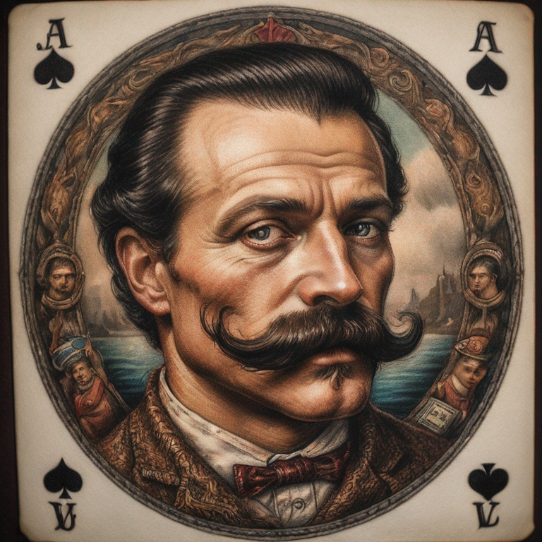 Moustache théâtre cartes de jeux-tattoo