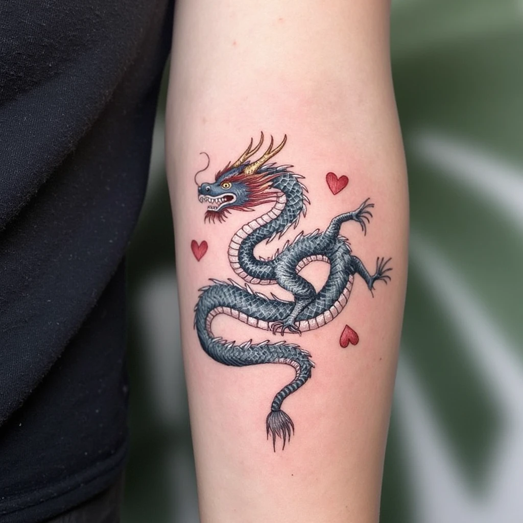 Dragon autour d’une épée-tattoo